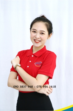 Đồng phục nhân viên cổ trụ màu đỏ