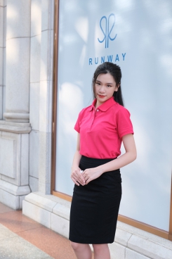 Đồng phục nhân viên cổ trụ hồng